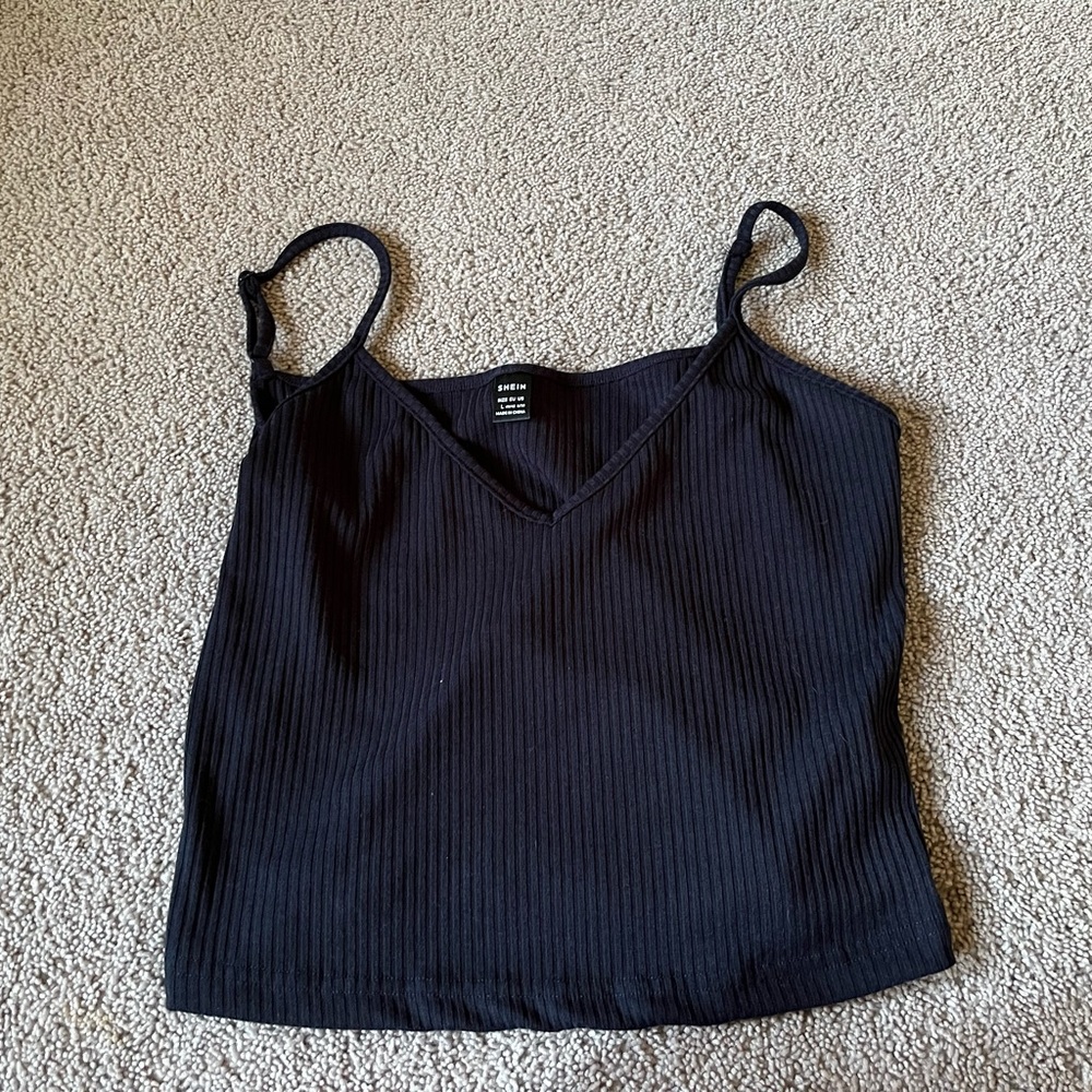 Navy blue Shein crop top tank top
